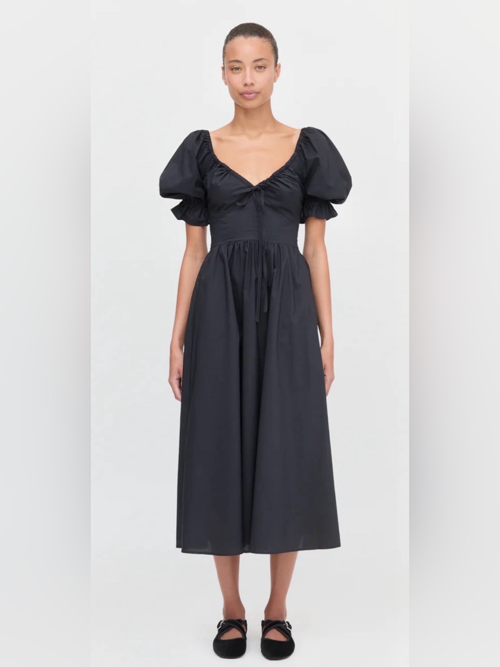 HILL HOUSE The Ophelia Dress - Black Cotton Voile